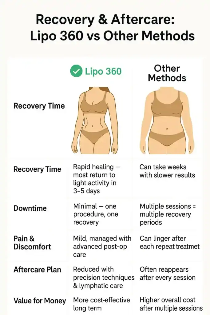 Recovery and Aftercare for Fat-Dissolving Surgery 2 Table to show fat dissolving injection aftercare Leighton Buzzard