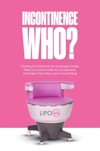 LIPO360 EMS Chair Can Help with Urinary Incontinence 2 Image of a urinary incontinence treatment seat Leighton Buzzard